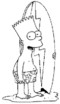 coloriage bart simpson et sa planche de surf